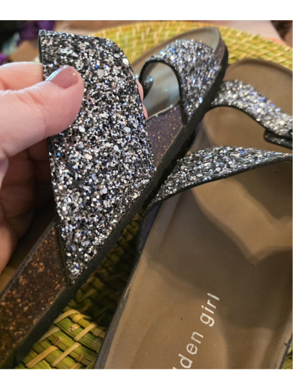 ❣️FINAL DROP❣️ Madden Girl Rhinestone Glam Sparkle Summer Slip Sandals Size 8.5 - Picture 11 of 12